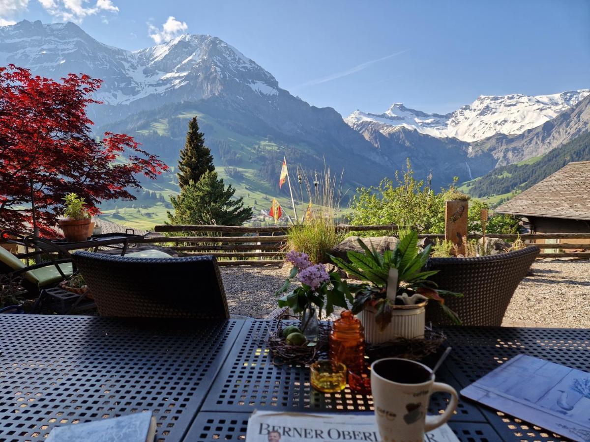 Chalet Gotthelf Gartenstudio, Ferien Mit Hund Adelboden Eksteriør bilde
